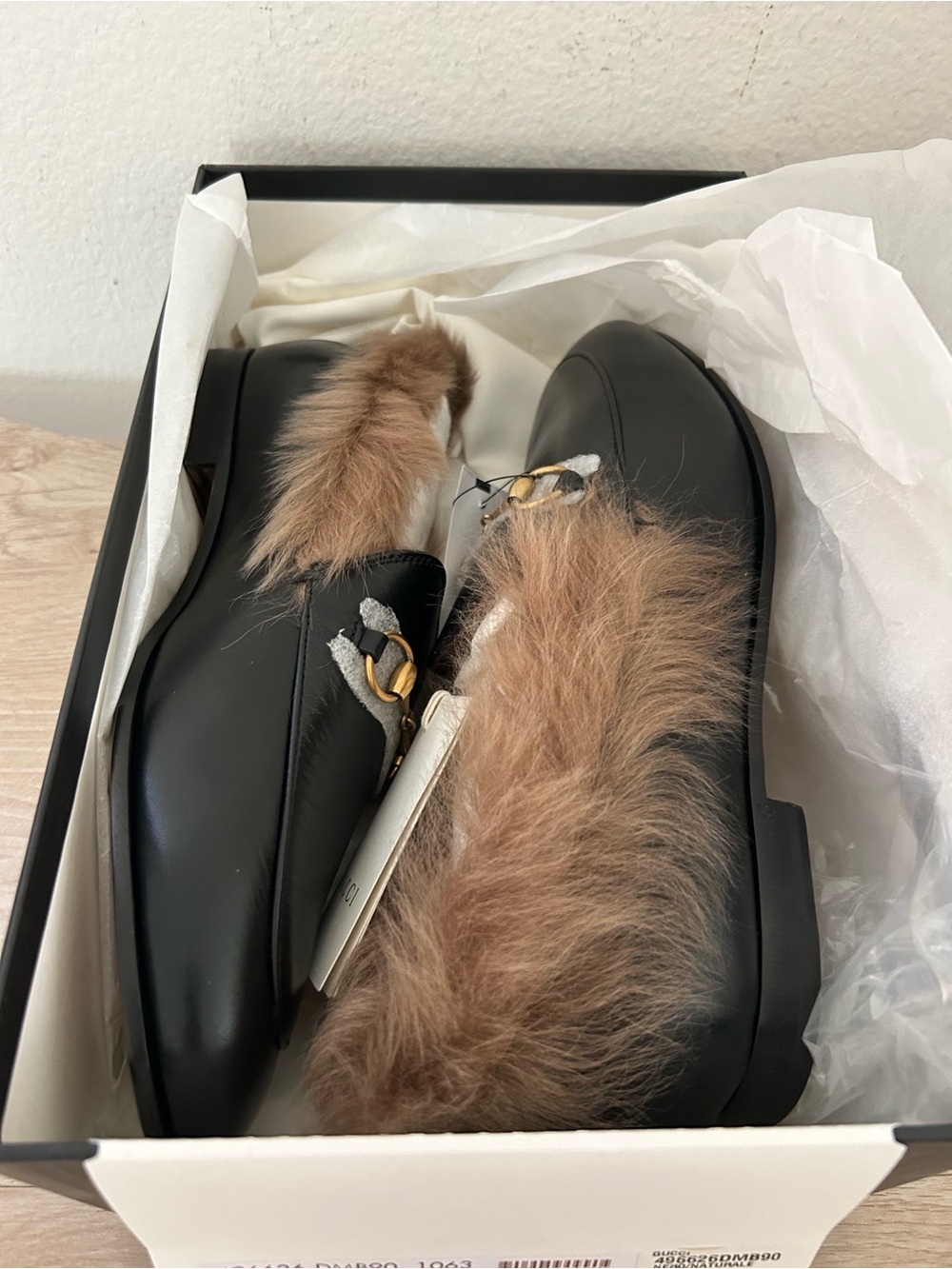 NIB Gucci Women MALAGA KID/GLASGOW Nero/Naturale Loafers in Black, Size39, $1100 - Picture 8 of 12